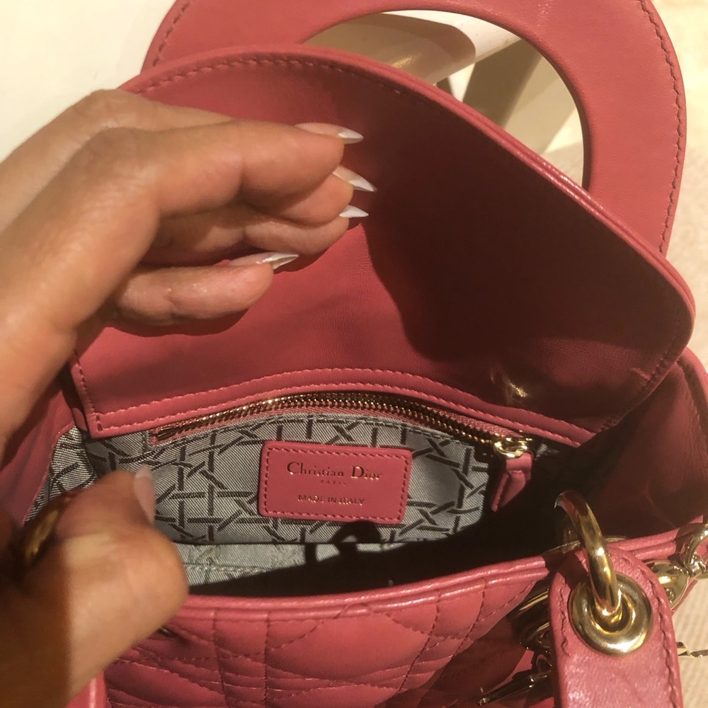 Mini Lady Dior classic bag pink - Picture 4 of 13